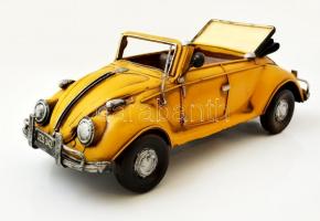 Mustársárga játékautó /  makett fémből, jó állapotban, 32x13 cm