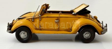 Mustársárga játékautó /  makett fémből, jó állapotban, 32x13 cm