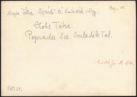 cca 1910 Magas-Tátra, Poprádi-tó, Omladék-völgy, Erdélyi Mór felvétele, hátulján feliratozva, 11,5×1...