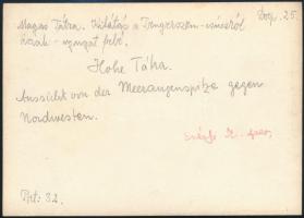 cca 1910 Magas-Tátra, kilátás a Tengerszem-csúcsról észak-nyugat felé, Erdélyi Mór felvétele, hátulj...