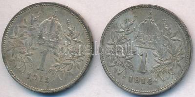 Ausztria 1914-1915. 1K Ag "Ferenc József" (2x) T:2 patina
Austria 1914-1915. 1 Corona Ag ...