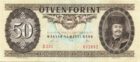 50Ft 1969. (1x), 1975. (2x), 1986. (2x), 1989. (2x) Összesen 7db T:II