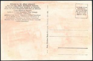 Pettkó Szandtner Tibor fogathajtó aláírása őt magát ábrázoló fotólapon