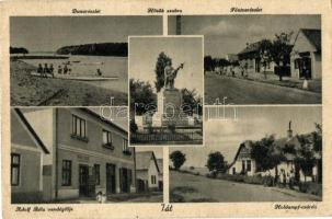 Tát, Dunarészlet, Hősök szobra, Fő utca, Adolf Béla vendéglője, Holdampf-csárda (EK)