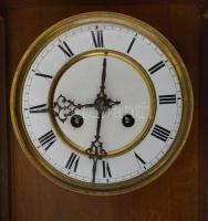 XIX. sz.: Ingajáratos falióra, feles ütős szerkezettel, hibátlan porcelán számlappal, porcelán betét...