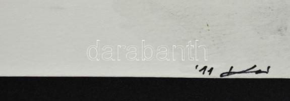 Kun Sarolta (1990-): Szürke kompozíció. Kollázs, papír, jelzett, 50×70 cm