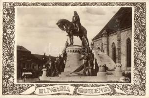 Kolozsvár, Cluj; Mátyás király szobor, Hungaria Irredenta / monument, Art Nouveau (Rb)