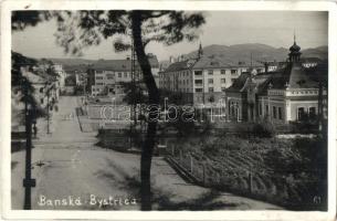 Besztercebánya, Banska Bystrica; utcakép fürdővel / Kúpele / street view with spa, photo (fl)