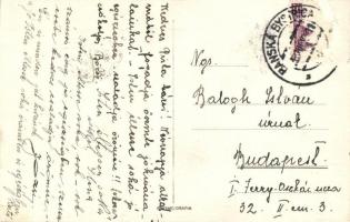 Besztercebánya, Banska Bystrica; Fő tér, söröző és étterem, piaci árusok / Pivovarska restauracia / ...