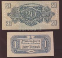 1944. 1P "V.H." alapnyomat vízszintes T:I + 20P "V.H." T:II+