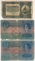 7db-os vegyes magyar korona bankjegy tétel T:III-,IV