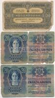 7db-os vegyes magyar korona bankjegy tétel T:III-,IV