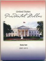 Amerikai Egyesült Államok 2007-2011. 1$ Cu-Zn-Mn-Ni Amerikai elnökök (16xklf) dísztokban T:1-,2 USA 2007-2011. 1 Dollar Cu-Zn-Mn-Ni Presidential Coin Program (16xdiff) in original case C:AU,XF