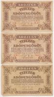10db-os vegyes magyar adópengő bankjegy tétel, közte vágáshibás T:II--III-