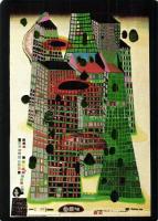 30 db MODERN használatlan Hundertwasser művészlap. sok Wiechmann-Bildkarten / 30 modern unused Hunde...