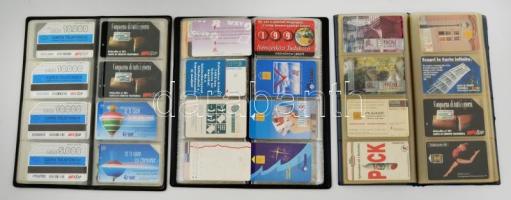 cca 1992-2002 117 db Telefonkártya, használt, 3 tartóban, magyar és külföldi vegyesen.