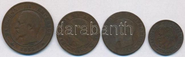 Franciaország / Második Császárság 1854A 5c Br + 1855W 5c + 1855K 10c Br + 1862A 2c Br T:2-3
France...
