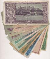 12db-os vegyes magyar bankjegy tétel, benne 1949. 10Ft T:III-IV