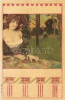 Art Nouveau gently erotic lady art postcard, litho. Serie 166. No. 2.