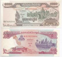 Kambodzsa 1996. 500R + 1999. 1000R + 2001. 100R (2x) + 2002. 50R + 500R T:I,I-
Cambodia 1996. 500 R...