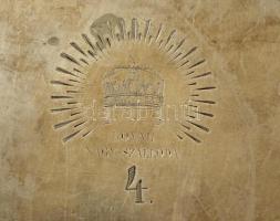 Christofle tálca "Royal Nagy Szálloda" felirattal, ezüstözött alpakka, 40×30 cm