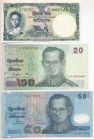 Thaiföld 1955. 1B + 1997. 50B + 2003. 20B emlékkiadás T:I,I- kis fo. Thailand 1955. 1 Baht + 1997. 50 Baht + 2003. 20 Baht commemorative issue C:UNC,AU small spot