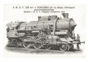 10 db MODERN magyar vasutas, vonatos, gőzmozdonyos képeslap / 10 modern Hungarian trains and locomot...