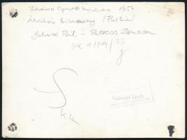 1954 Petress Zsuzsa és Juhász Pál színészek aláírásai őket magukat ábrázoló fotón