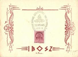 IBOSZ reklám / Hungarian advertisement, 1942 Szarvas, Tessedik Sámuel születésének 200. évfordulójára So. Stpl s: Bozó (EK)