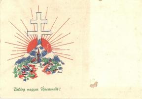 4 db RÉGI Bozó irredenta művészlap / 4 pre-1945 Bozó signed Hungarian irredenta art postcards