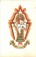 4 db RÉGI Bozó irredenta művészlap / 4 pre-1945 Bozó signed Hungarian irredenta art postcards