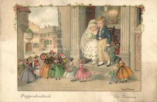 Puppenhochzeit, Die Trauung / Doll wedding, A. R. No. 1362. s: Pauli Ebner (EK)