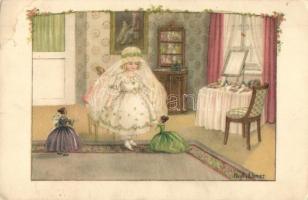 Girl in a dress with dolls, A. R. Nr. 1362. s: Pauli Ebner (EK)