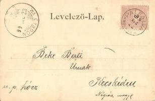 1899 Köveskál, Köveskálla; Nagyvendéglő, Római katolikus templom, Löwy B. kiadása (EK)