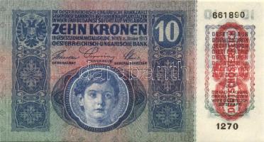 1915. 10K (2x) "Deutschösterreich" fny-sal , egymásutáni sorszámokkal T:I