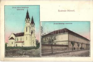 Szatmárnémeti, Satu Mare; Jézus szíve templom, kálvária, Jézus társasági convictus / church, calvary convict