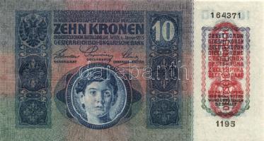 1915. 10K (2x) "Deutschösterreich" fny-sal , egymásutáni sorszámokkal T:I