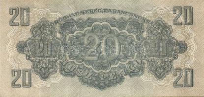 1944. 20P "V.H." (2x) egymásutáni sorszámokkal, előlapi nyomat felfelé csúszva! T:I