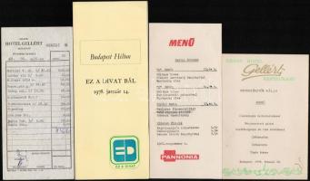 cca 1960-1980 Retró étlapok gyűjteménye, összesen kb. 20 db