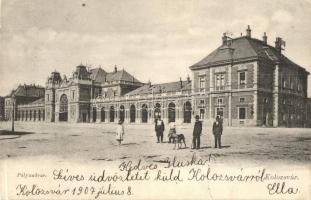 Kolozsvár, Cluj; Vasútállomás / railway station (fa)