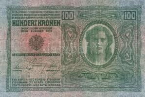 Ausztria 1912. 100K (2x) piros "Deutschösterreich" fny-sal, egymásutáni sorszámokkal T:I