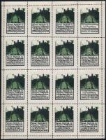 1914 Német, Osztrák és Magyar Méhészek Vándorgyűlése és Kiállítása Pozsony levélzáró 16-os ív, zöld színben, 1 db levelezőlap