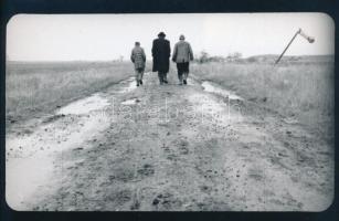 3 db modern filmfotó a Sátántangóból, hátuljukon feliratozva, 13×18 cm