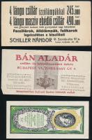 9 db régi számolócédula + reklám szórólap