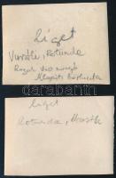 cca 1900 Budapest, Városliget, 2 db fotó, hátuljukon feliratozva, 4,5×6 cm