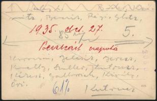 1935 A Beszkárt csapata, fotó, hátulján feliratozva, 9×14 cm