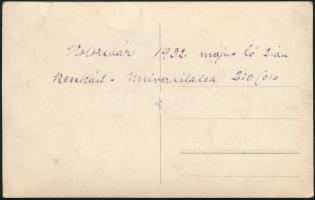 1932 A Beszkárt és az Universitatea csapatai, fotó, hátulján feliratozva, 9×14 cm