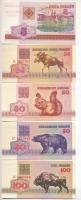Fehéroroszország 1992. 50k + 25R + 50R + 100R + 2000. 5R T:I  Belarus 1992. 50 Kapeek + 25 Rublei + 50 Rublei + 100 Rublei + 2000. 5 Rublei C:UNC  Krause 1; 6; 7; 8; 22.