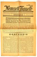 1940 A Nemzeti Figyelő c. újság II. Bécsi Döntésről hírt adó száma.