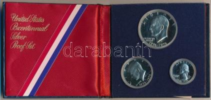 Amerikai Egyesült Államok 1976S 1/4$ Ag + 1/2$ Ag + 1$ Ag "Bicentennial kiadások" eredeti ...